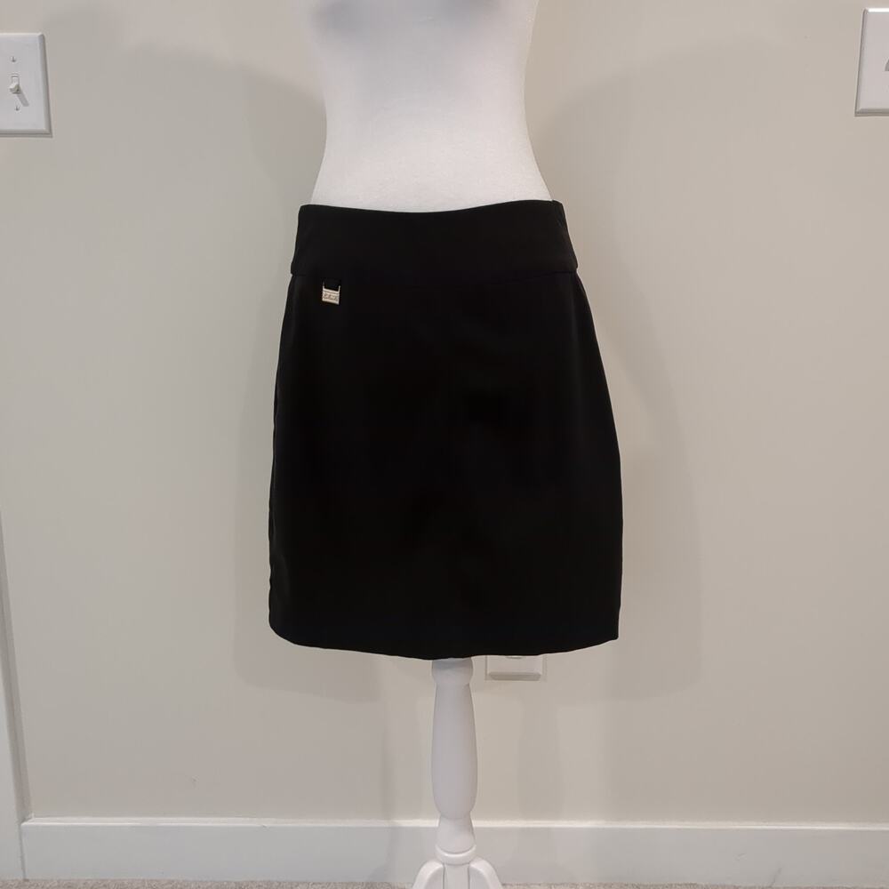 Lulu B Black A-Line Skirt Women's 8 Preppy Stretch Comfort